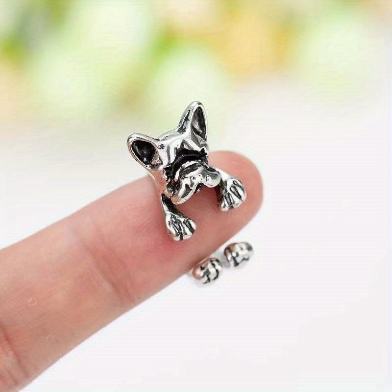 Funky Mixed Cartoon Animals Dog Cat Shaped Ring Alloy Jewelry Accessories